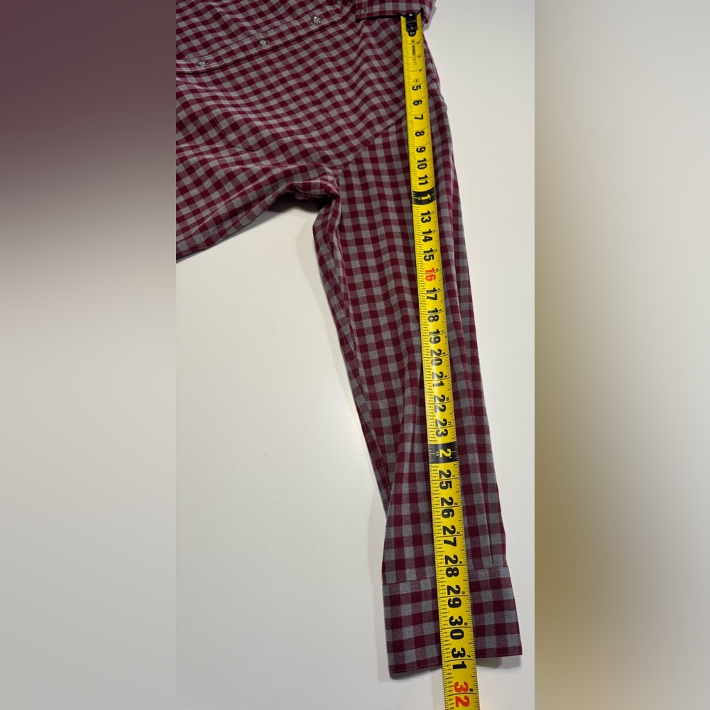 Mizzen + Main Mens XL Trim Fit Plaid Red Athleisure Performance City Flannel - Picture 8 of 8